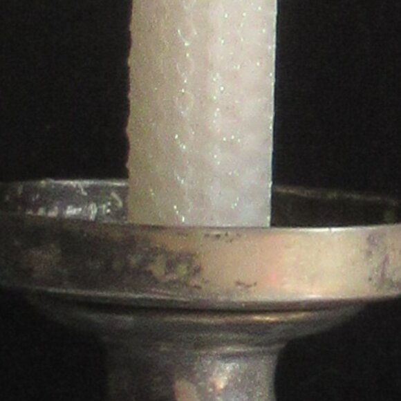 Art Deco Candle Holder, Pillar, Taper, Silver plated, Zinc, Distressed, Vintage - Picture 12 of 14